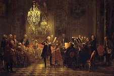 Menzel Flötenkonzert in Sanssouci CC BY-NC-SA / Alte Nationalgalerie, Staatliche Museen zu Berlin/Jörg P. Anders / https://smb.museum-digital.de/singleimage?resourcenr=576156