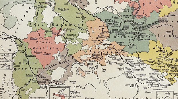 Kartenausschnitt mit den nördlichen und westlichen Provinzen Brandenburg-Preußens